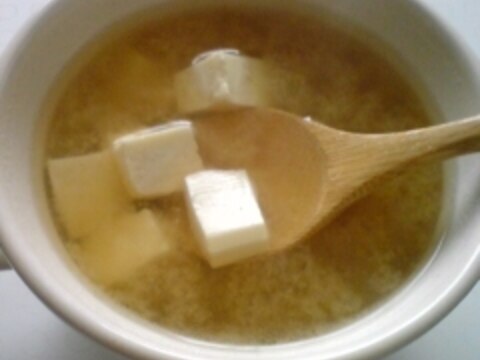 塩麹と液みその生姜豆腐スープ